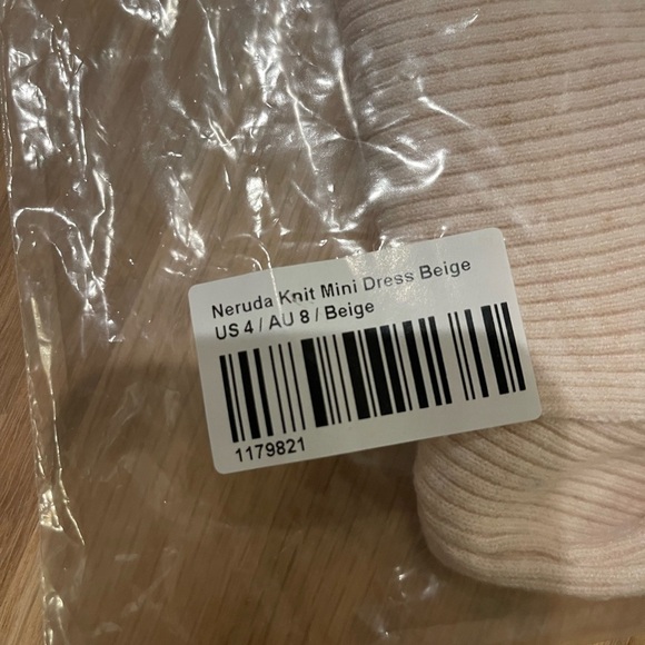 NWT Princess Polly Neruda Knit Mini Dress Beige 4 - Picture 7 of 8